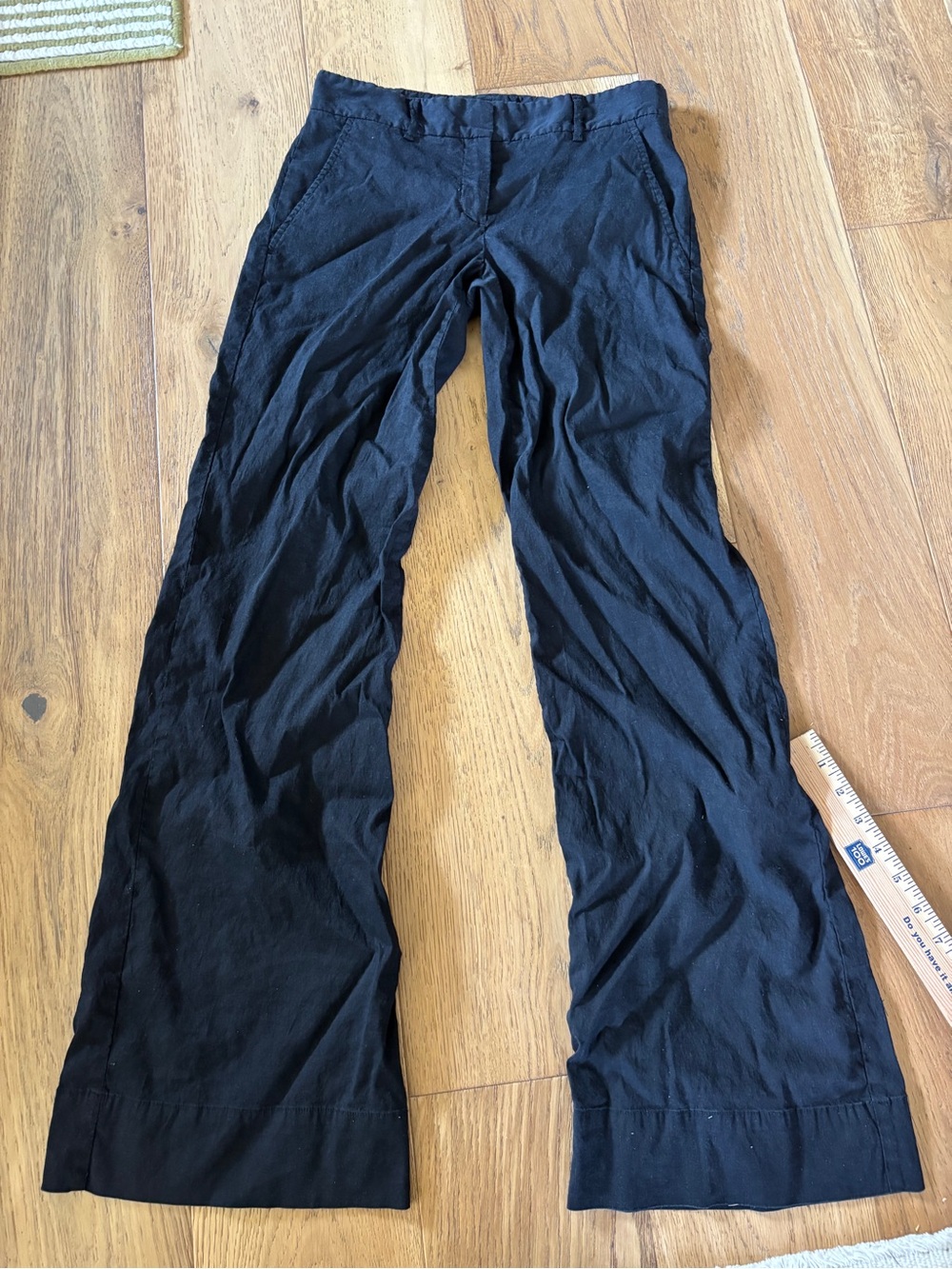 Theory y2k low rise boot cut linen blend pants womens 0 black